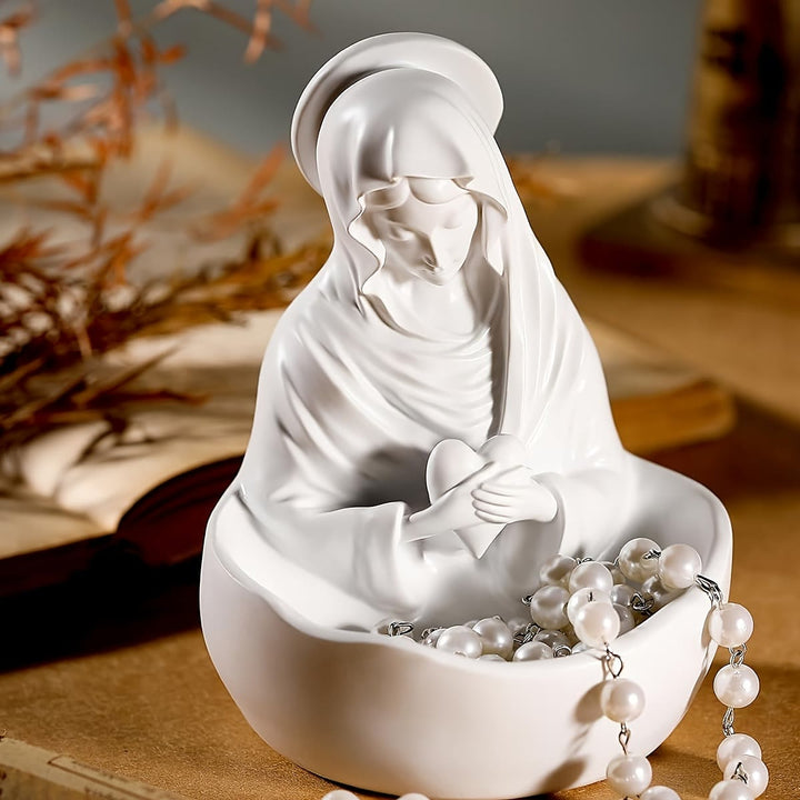 Christianartworkshop Porte-chapelet en résine blanche Notre-Dame : Porter la beauté de la foi - Notre Dame - image 0
