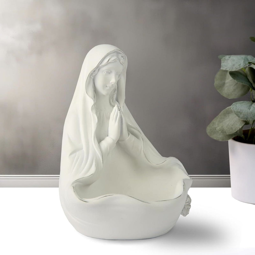 Christianartworkshop Porte-chapelet blanc Notre-Dame : Accueillir la tranquillité dans la grâce divine - image 1