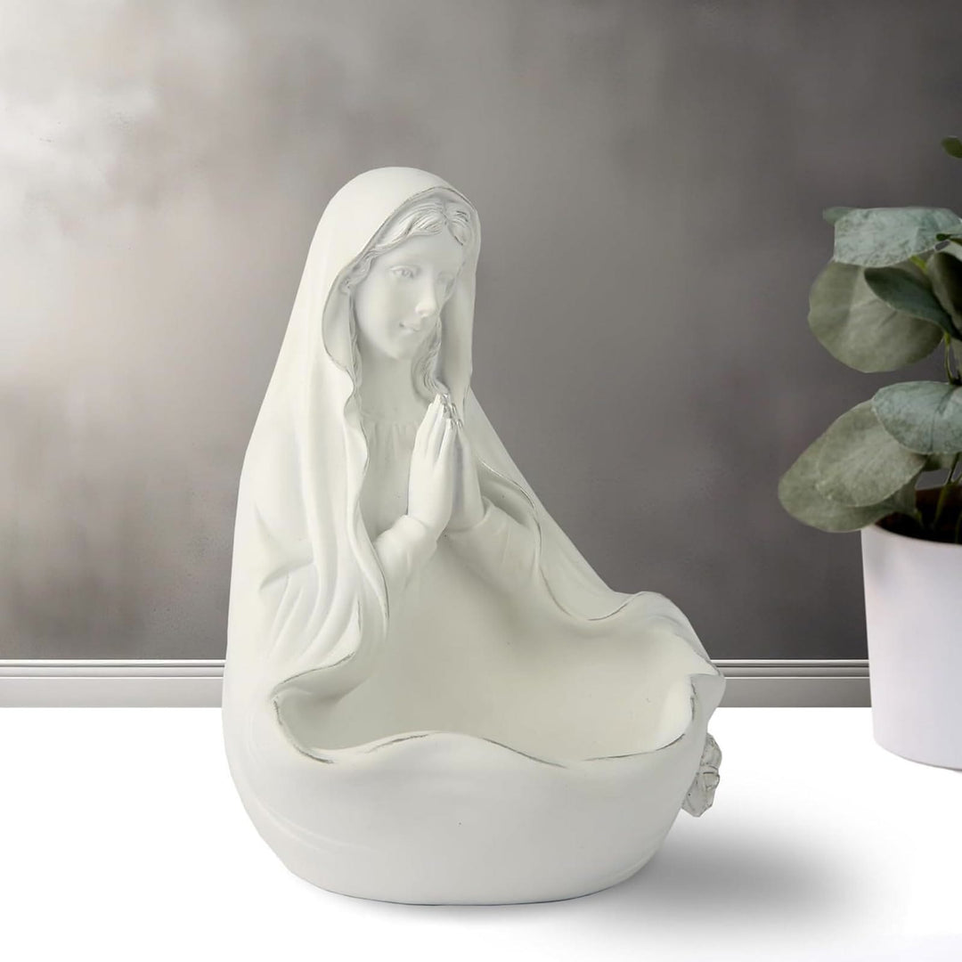 Christianartworkshop Porte-chapelet blanc Notre-Dame : Accueillir la tranquillité dans la grâce divine - image 1