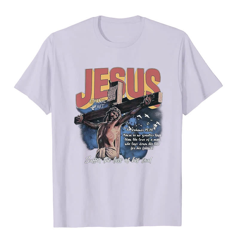 T-shirt à manches courtes Jésus de Christianartworkshop - Violet - 2XL - image 7