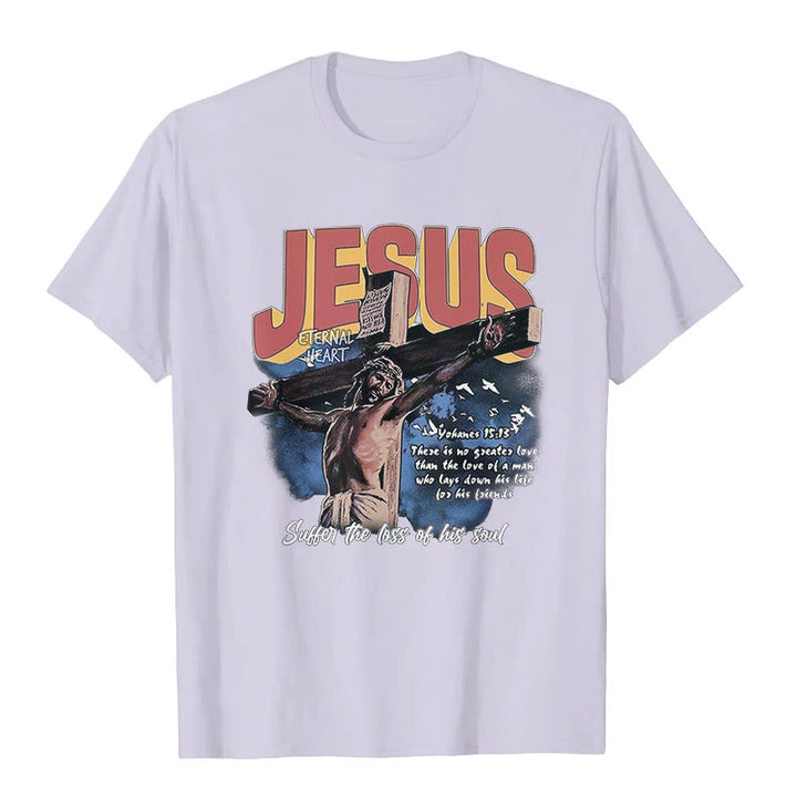 T-shirt à manches courtes Jésus de Christianartworkshop - Violet - 2XL - image 7