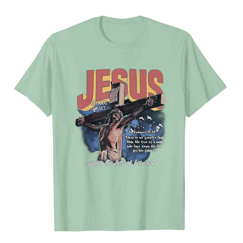 T-shirt à manches courtes Jésus de Christianartworkshop - Vert clair - 2XL - image 5