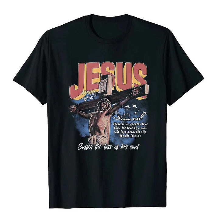 T-shirt à manches courtes Jésus de Christianartworkshop - Noir - 2XL - image 1