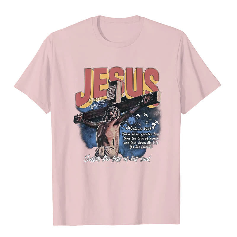 T-shirt à manches courtes Jésus de Christianartworkshop - Rose - 2XL - image 4