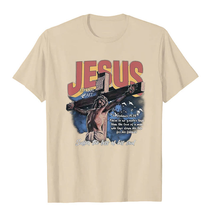 T-shirt à manches courtes Jésus de Christianartworkshop - Beige - 2XL - image 2