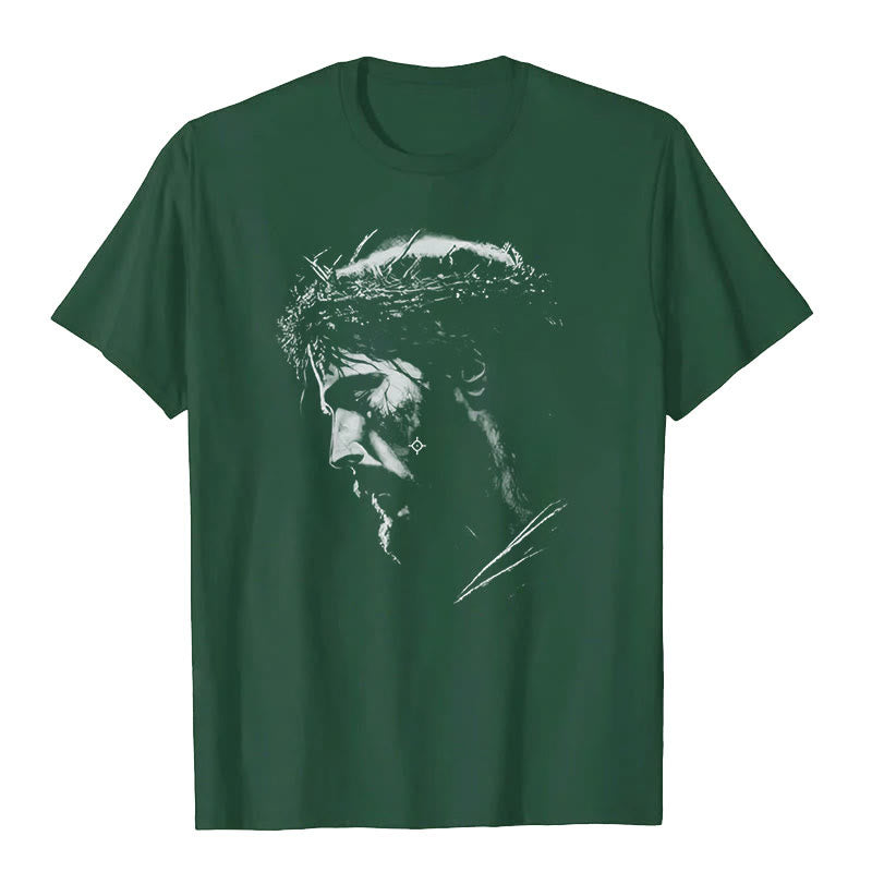 T-shirt Christianartworkshop Jésus Couronne d'épines - Vert foncé - 2XL - image 1