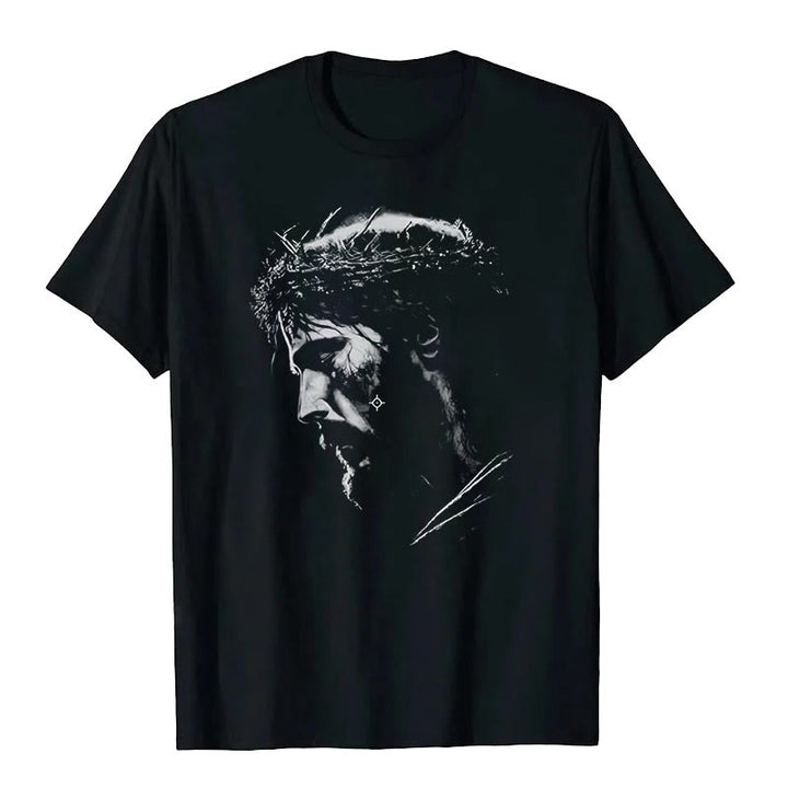 T-shirt Christianartworkshop Jésus Couronne d'épines - Noir - 2XL - image 0