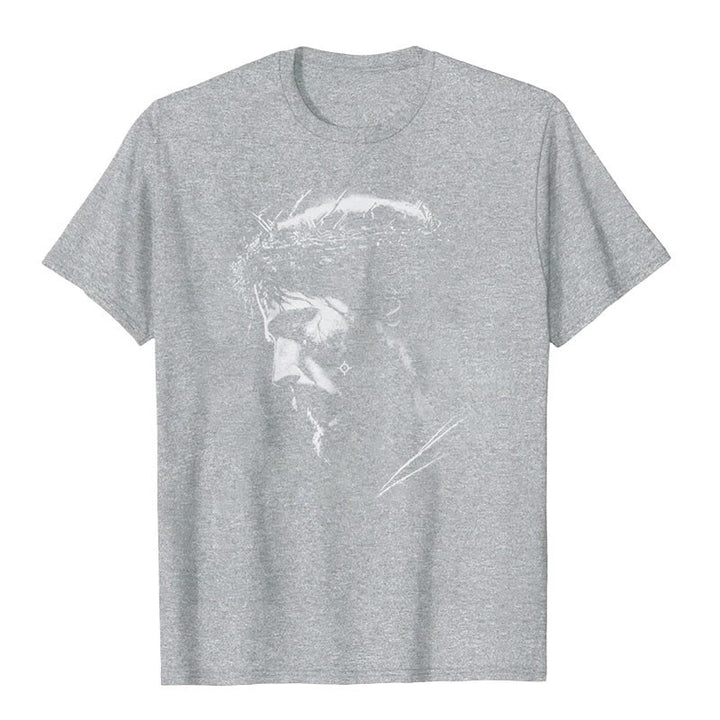 T-shirt Christianartworkshop Jésus Couronne d'épines - Gris - 2XL - image 2