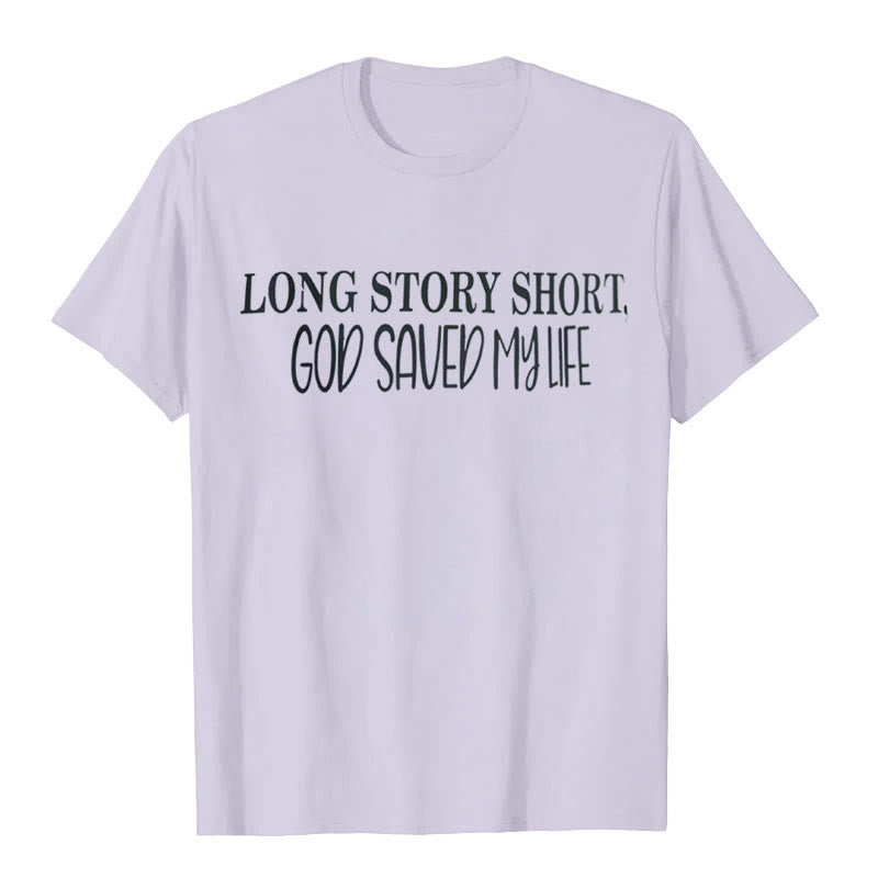 T-shirt Christianartworkshop « Pour faire court, Dieu m'a sauvé la vie » - Violet - 2XL - image 7