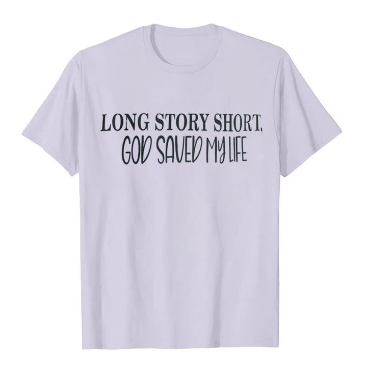 T-shirt Christianartworkshop « Pour faire court, Dieu m'a sauvé la vie » - Violet - 2XL - image 7