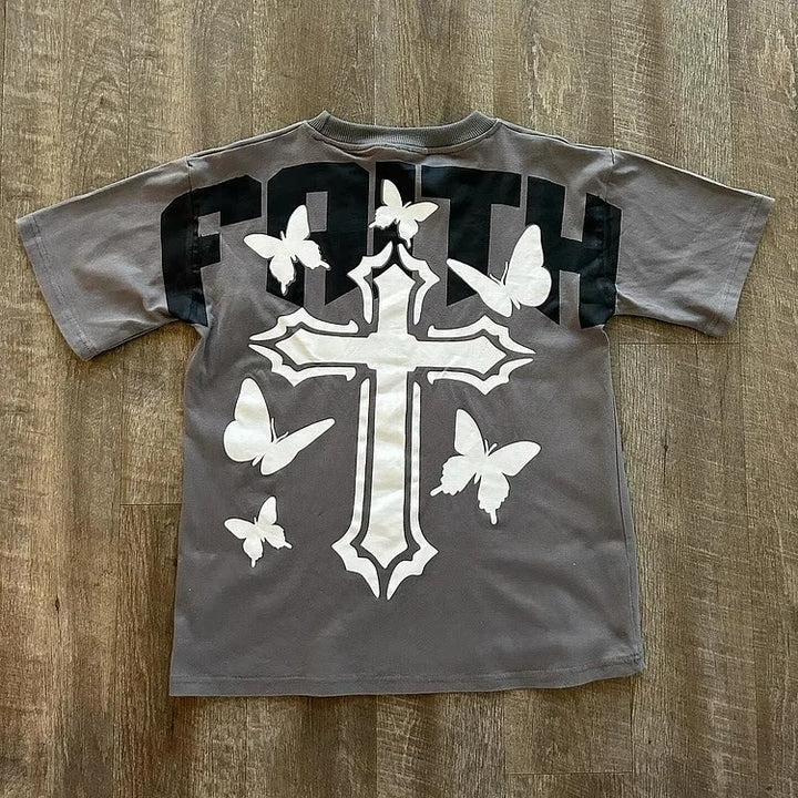 T-shirt à manches courtes « FOI » de Christianartworkshop - image 12