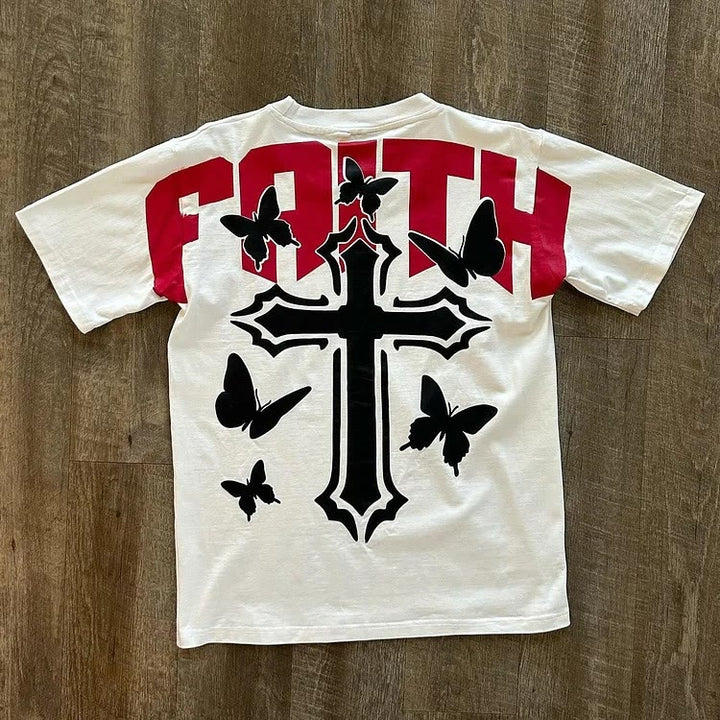 T-shirt à manches courtes « FOI » de Christianartworkshop - image 7