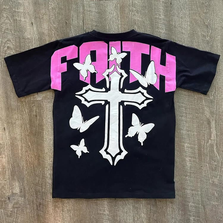 T-shirt à manches courtes « FOI » de Christianartworkshop - image 2