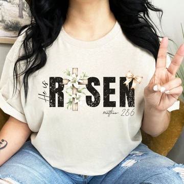 T-shirt à manches courtes Christianartworkshop « Il est ressuscité » - image 2