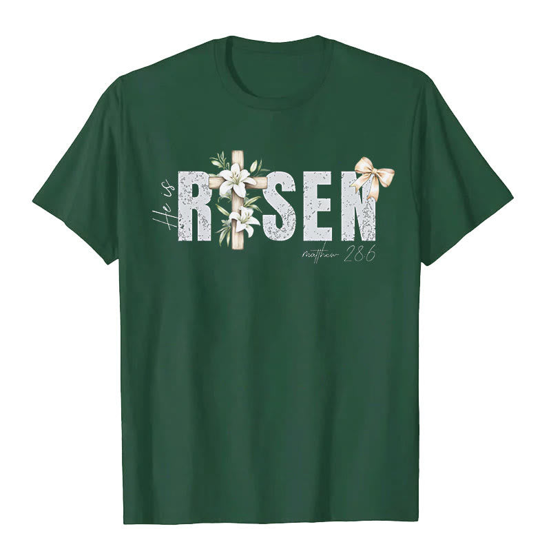 T-shirt à manches courtes Christianartworkshop « Il est ressuscité » - Vert foncé - 2XL - image 8