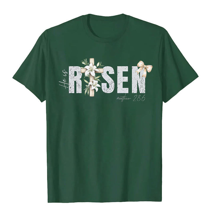 T-shirt à manches courtes Christianartworkshop « Il est ressuscité » - Vert foncé - 2XL - image 8