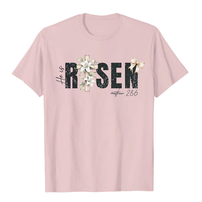 T-shirt à manches courtes Christianartworkshop « Il est ressuscité » - Rose - 2XL - image 6
