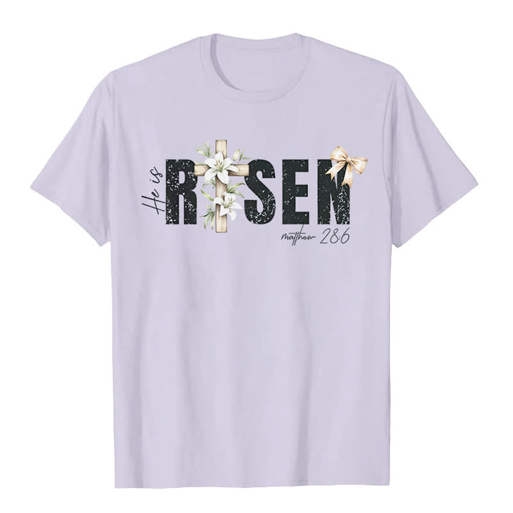 T-shirt à manches courtes Christianartworkshop « Il est ressuscité » - Violet - 2XL - image 9