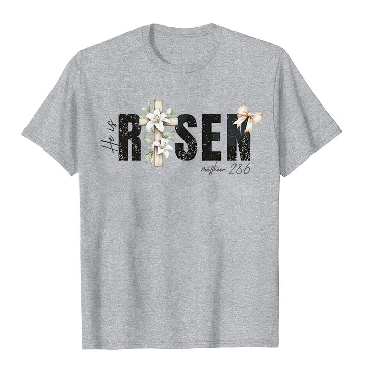 T-shirt à manches courtes Christianartworkshop « Il est ressuscité » - Gris - 2XL - image 10