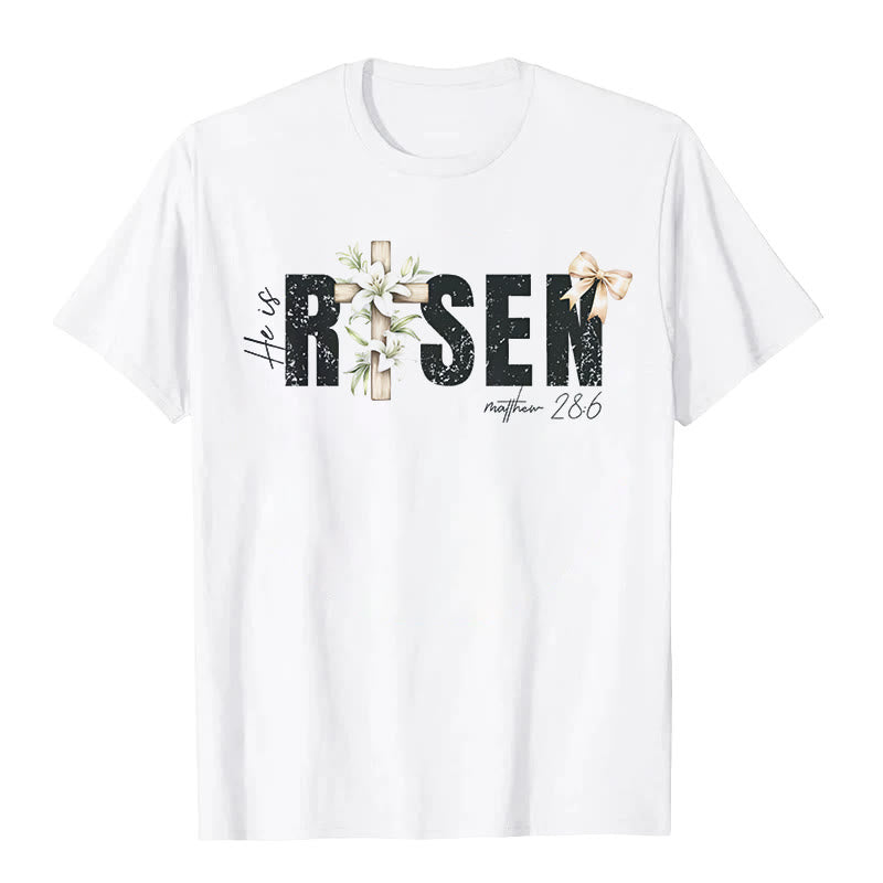 T-shirt à manches courtes Christianartworkshop « Il est ressuscité » - Blanc - 2XL - image 0