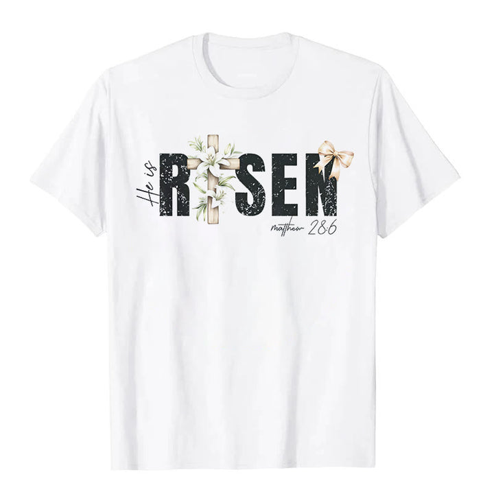 T-shirt à manches courtes Christianartworkshop « Il est ressuscité » - Blanc - 2XL - image 0