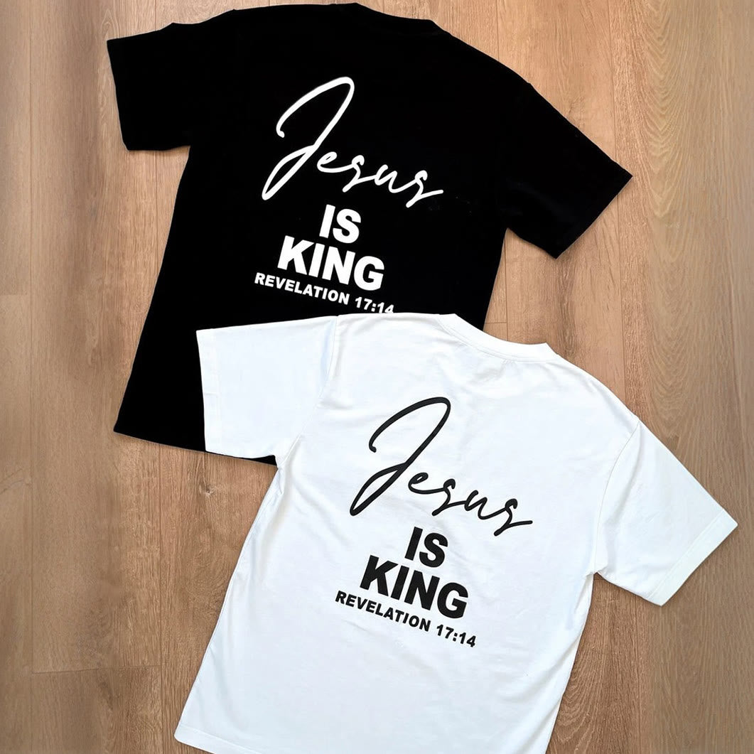 T-shirt Christianartworkshop « Jésus est roi » - Noir - 2XL - image 0