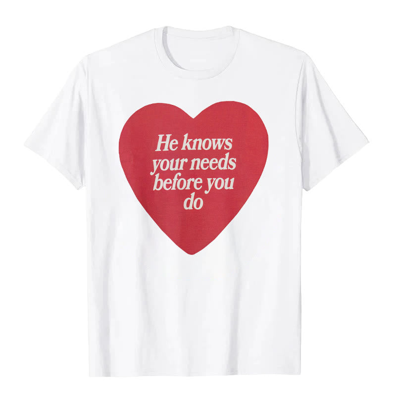 T-shirt Christianartworkshop « Il connaît vos besoins avant même que vous les connaissiez » - Blanc - 2XL - image 0