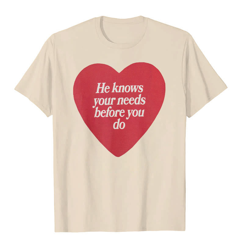 T-shirt Christianartworkshop « Il connaît vos besoins avant même que vous les connaissiez » - Beige - 2XL - image 5