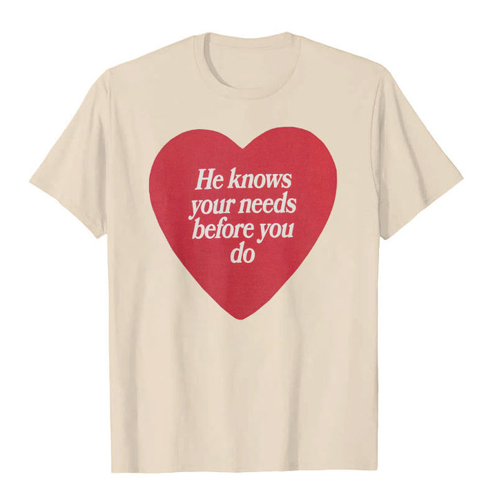 T-shirt Christianartworkshop « Il connaît vos besoins avant même que vous les connaissiez » - Beige - 2XL - image 5