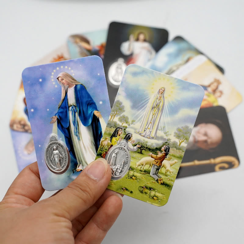 Christianartworkshop Carte en papier représentant Notre-Dame, Jésus et les anges : un symbole du Saint-Esprit et de la puissance - image 0