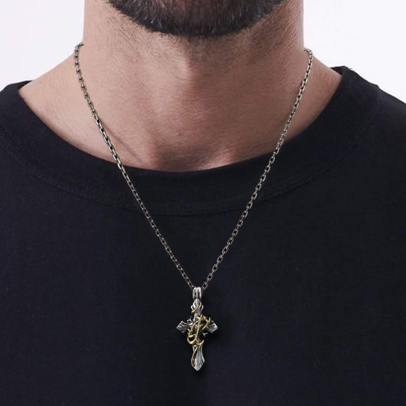 Collier crucifix en argent sterling 925 Christianartworkshop (2 styles) : Révélez votre côté sombre - image 3