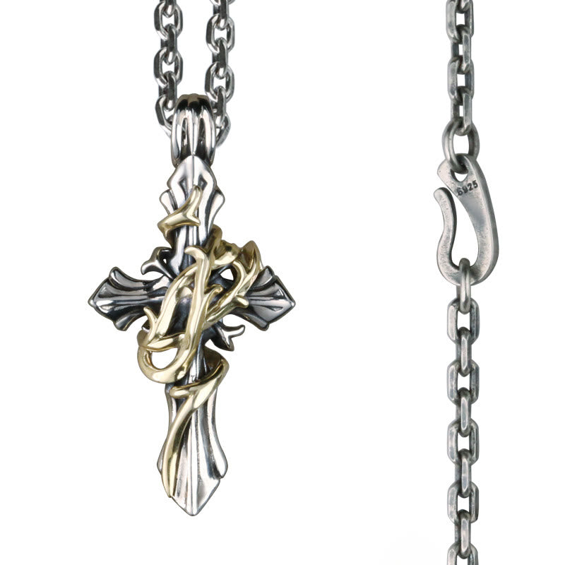 Collier crucifix en argent sterling 925 Christianartworkshop (2 styles) : Révélez votre côté sombre - image 4