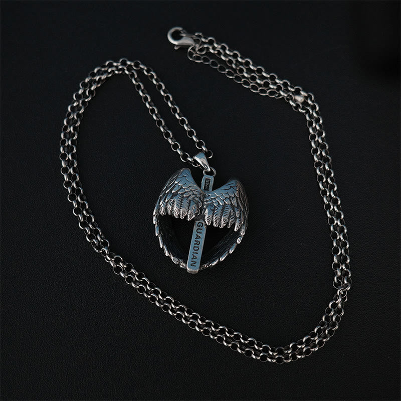 Collier croix ailes d'ange en argent sterling 925 de Christianartworkshop : symbole de foi et de grâce céleste - image 4