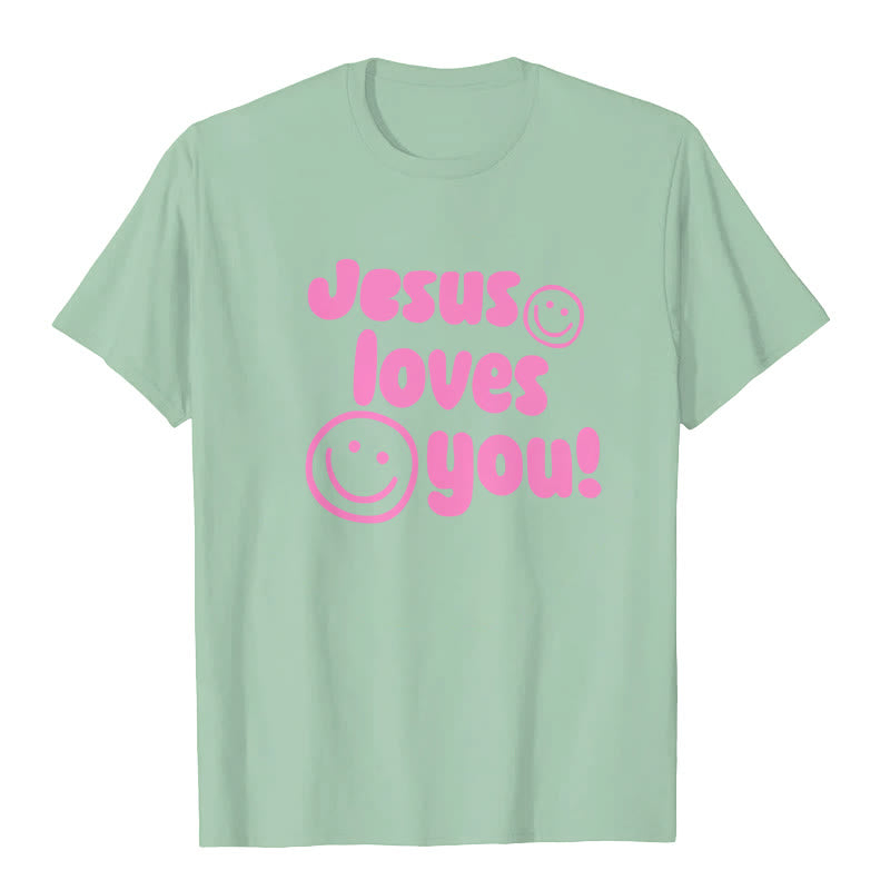 T-shirt Christianartworkshop « Jésus t'aime » - Vert clair - 2XL - image 6