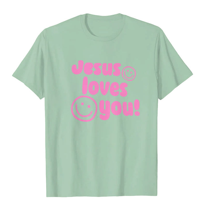 T-shirt Christianartworkshop « Jésus t'aime » - Vert clair - 2XL - image 6