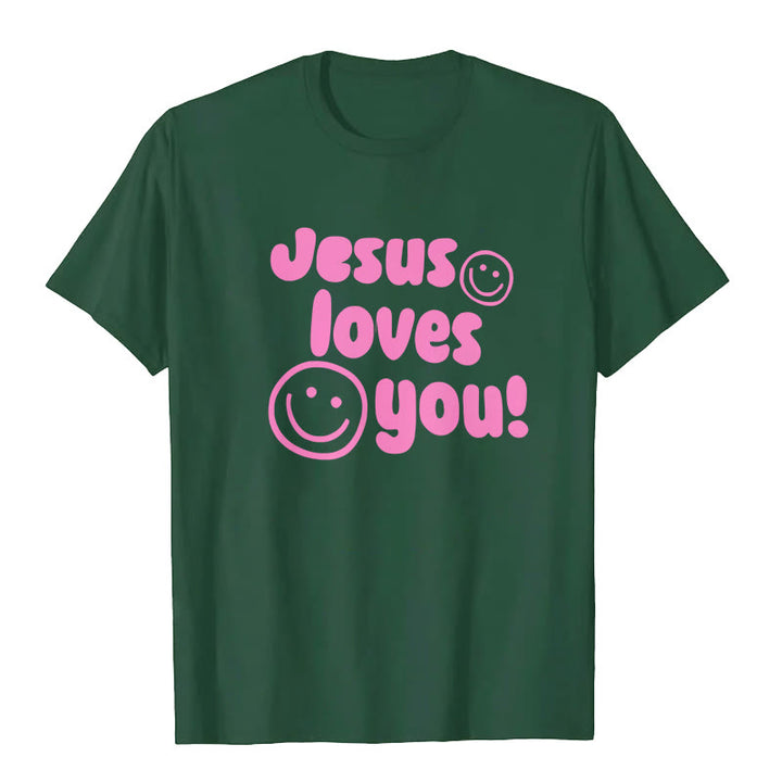 T-shirt Christianartworkshop « Jésus t'aime » - Vert foncé - 2XL - image 7