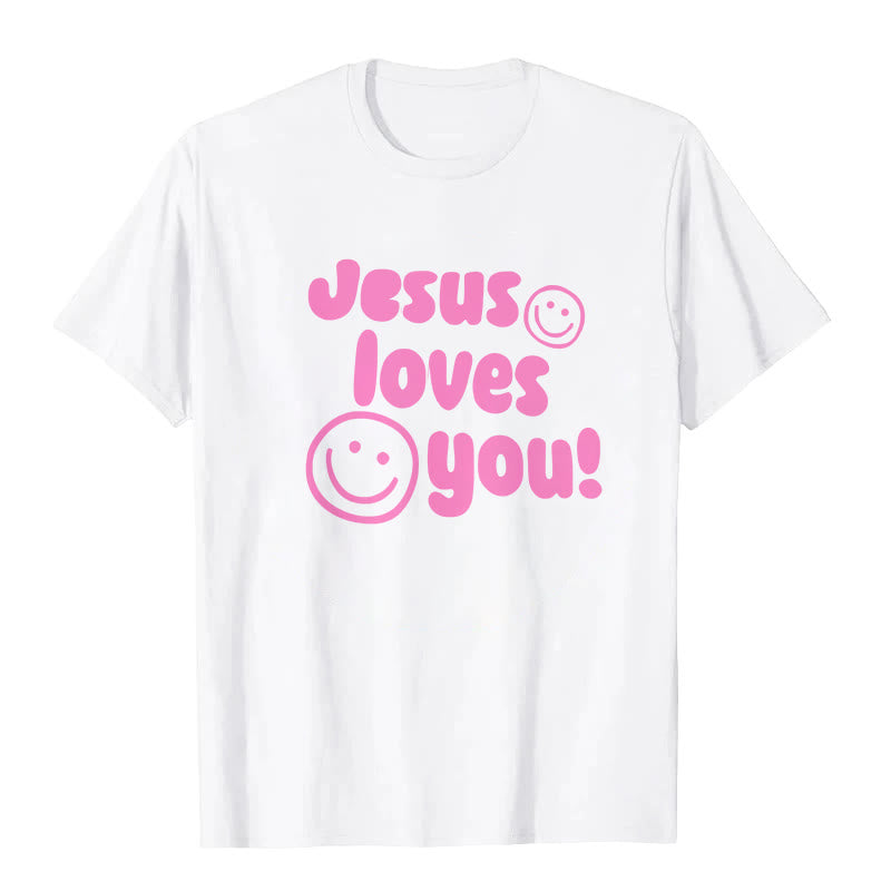 T-shirt Christianartworkshop « Jésus t'aime » - Blanc - 2XL - image 0