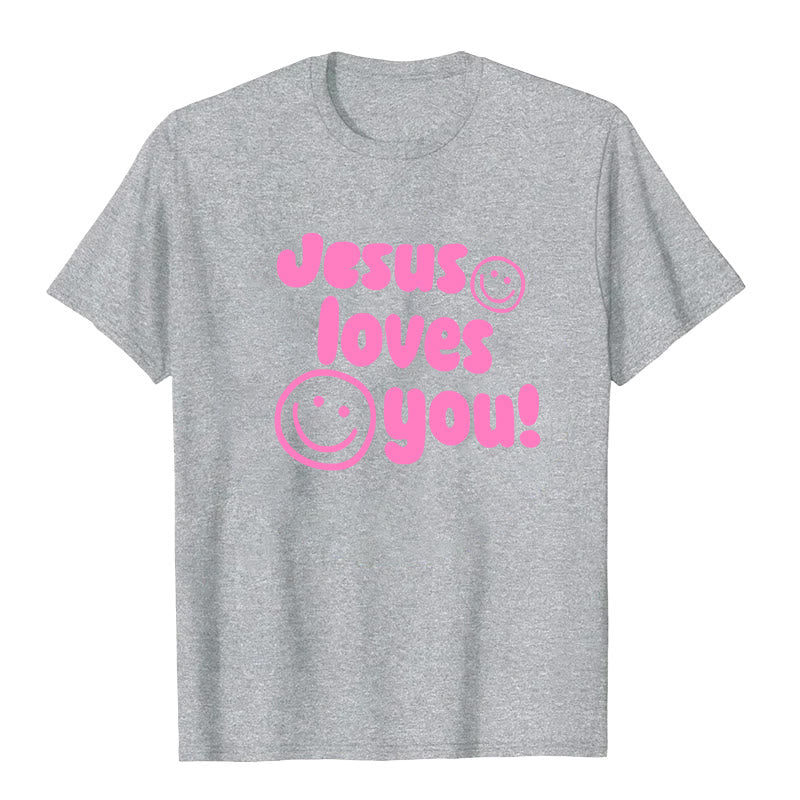 T-shirt Christianartworkshop « Jésus t'aime » - Gris - 2XL - image 8