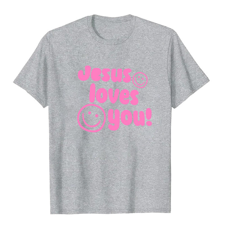 T-shirt Christianartworkshop « Jésus t'aime » - Gris - 2XL - image 8