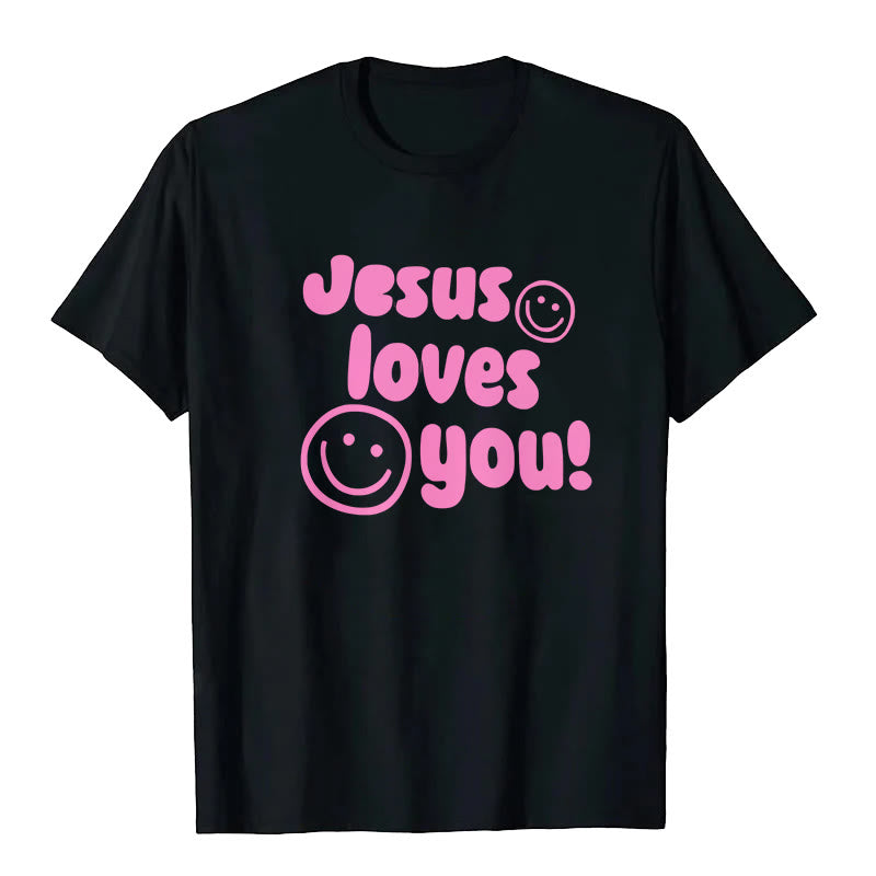 T-shirt Christianartworkshop « Jésus t'aime » - Noir - 2XL - image 1
