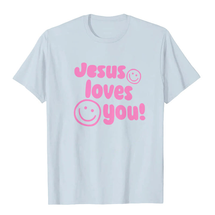 T-shirt Christianartworkshop « Jésus t'aime » - Bleu - 2XL - image 3