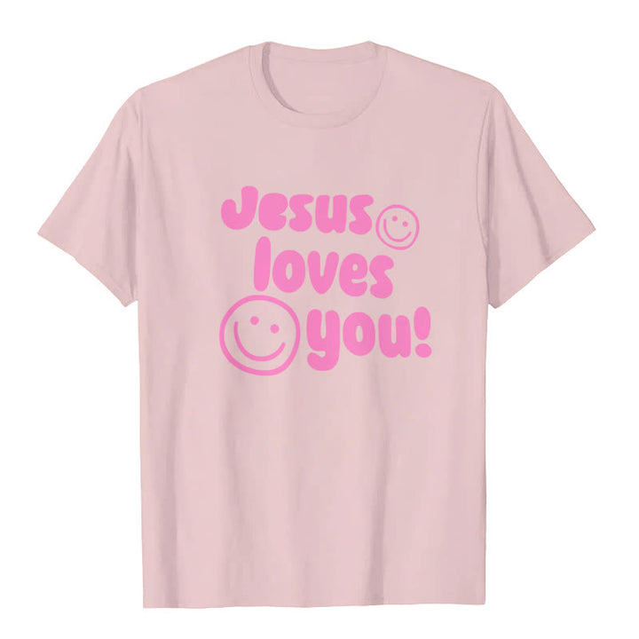 T-shirt Christianartworkshop « Jésus t'aime » - Rose - 2XL - image 4