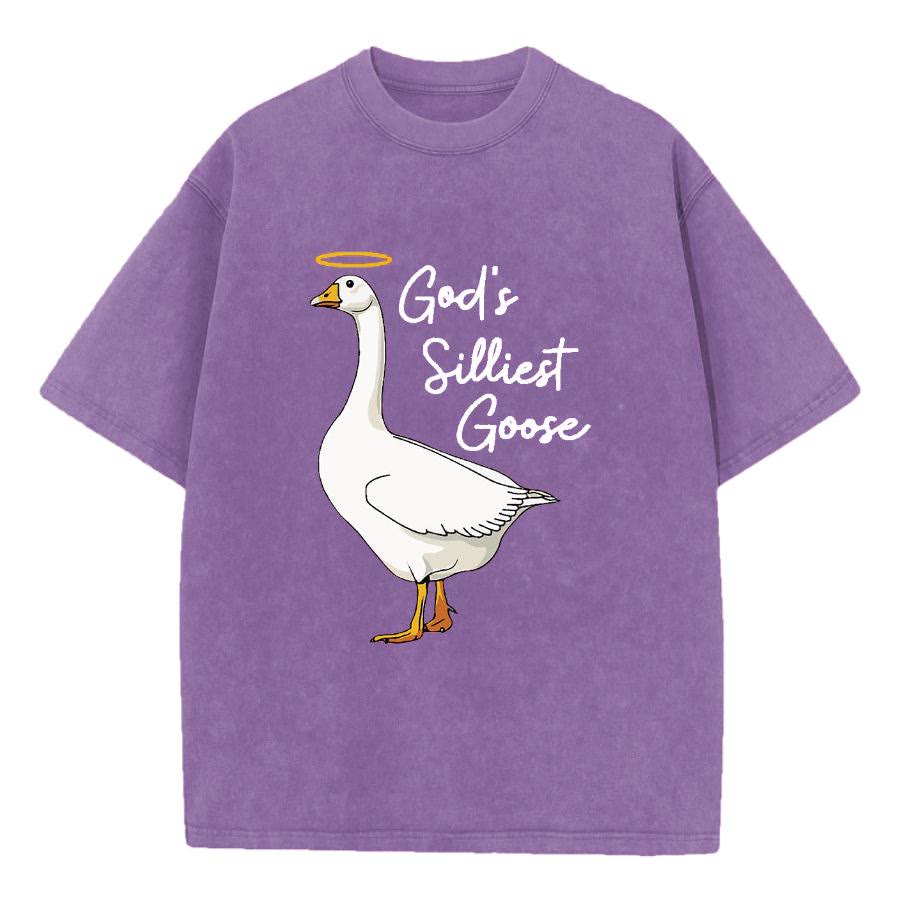 T-shirt délavé à l'oie le plus ridicule de Dieu, atelier d'art chrétien - Violet - 5XL - image 10