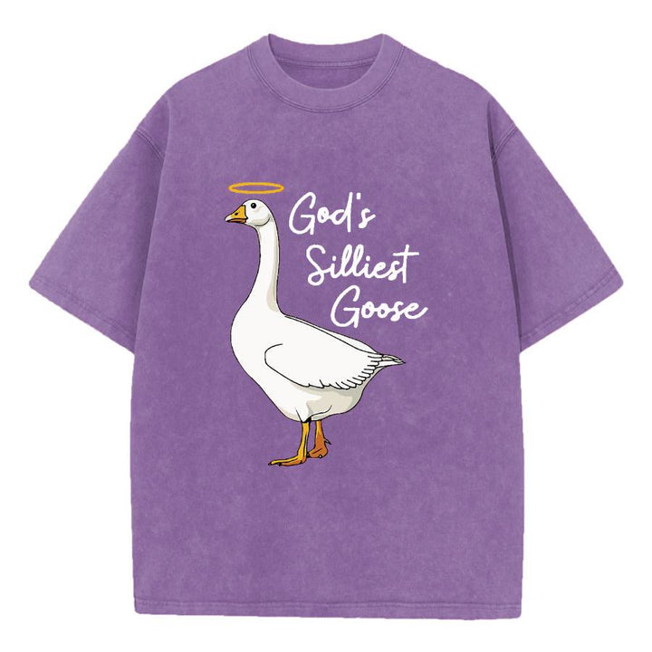 T-shirt délavé à l'oie le plus ridicule de Dieu, atelier d'art chrétien - Violet - 5XL - image 10