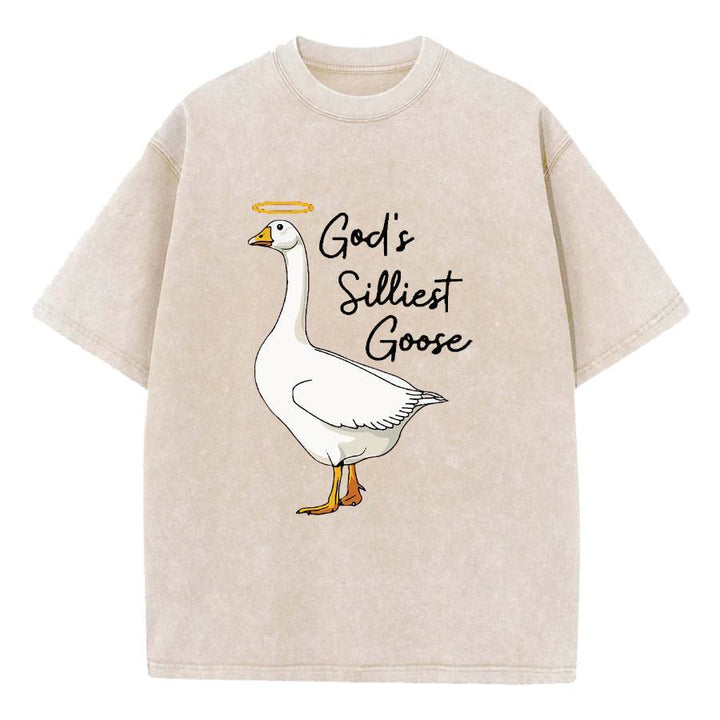 T-shirt délavé à l'oie le plus ridicule de Dieu, atelier d'art chrétien - Abricot - 5XL - image 3