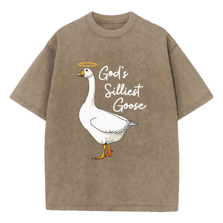T-shirt délavé à l'oie le plus ridicule de Dieu, atelier d'art chrétien - Café - 5XL - image 5