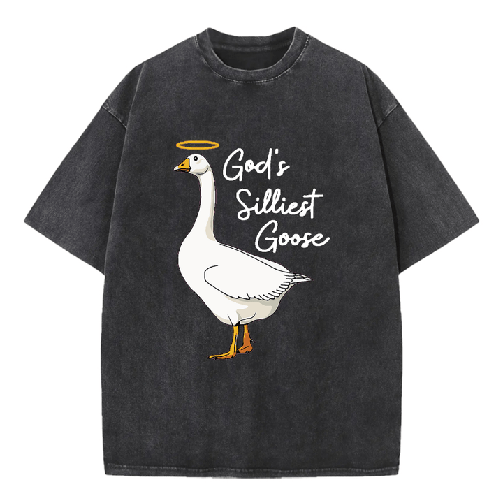 T-shirt délavé à l'oie le plus ridicule de Dieu, atelier d'art chrétien - Noir - 5XL - image 0