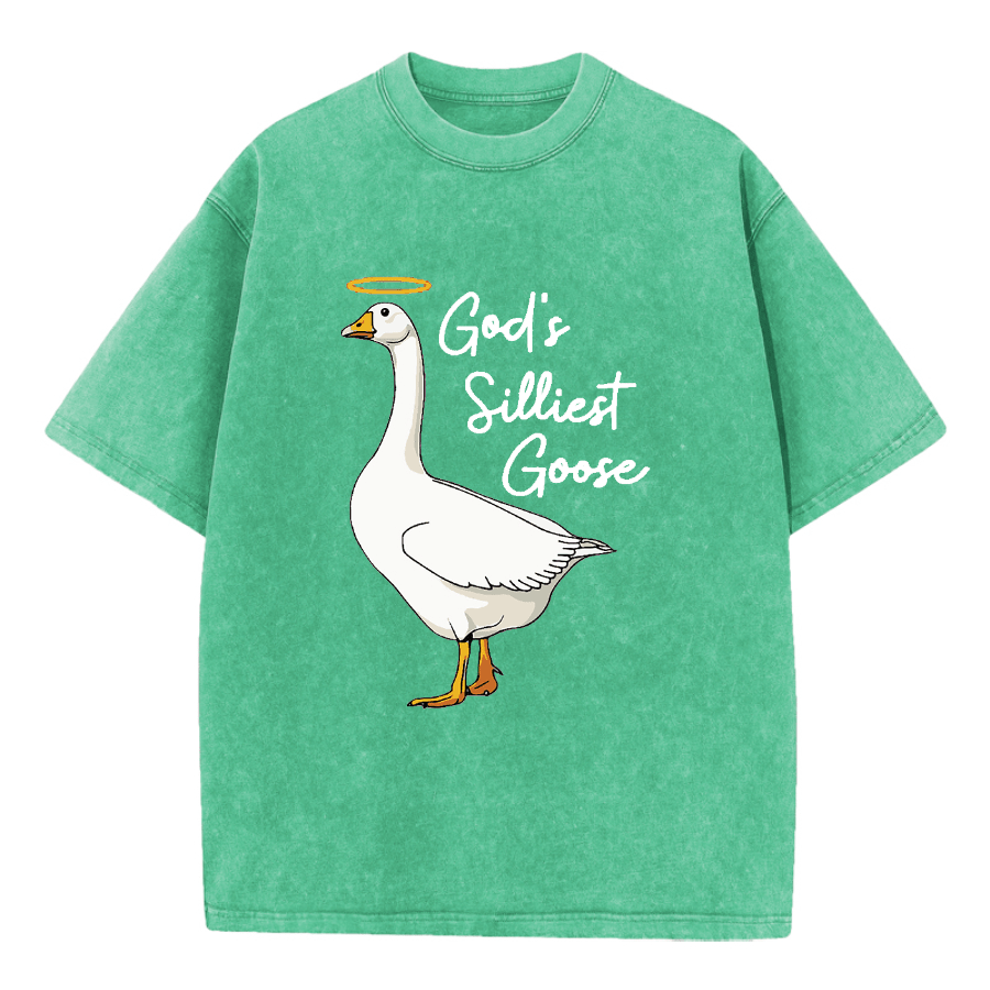 T-shirt délavé à l'oie le plus ridicule de Dieu, atelier d'art chrétien - Vert - 5XL - image 6