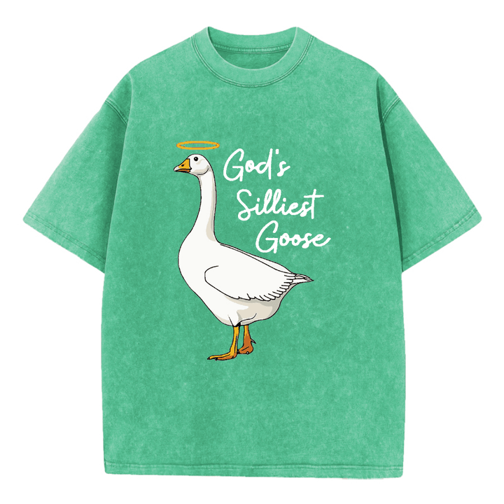 T-shirt délavé à l'oie le plus ridicule de Dieu, atelier d'art chrétien - Vert - 5XL - image 6