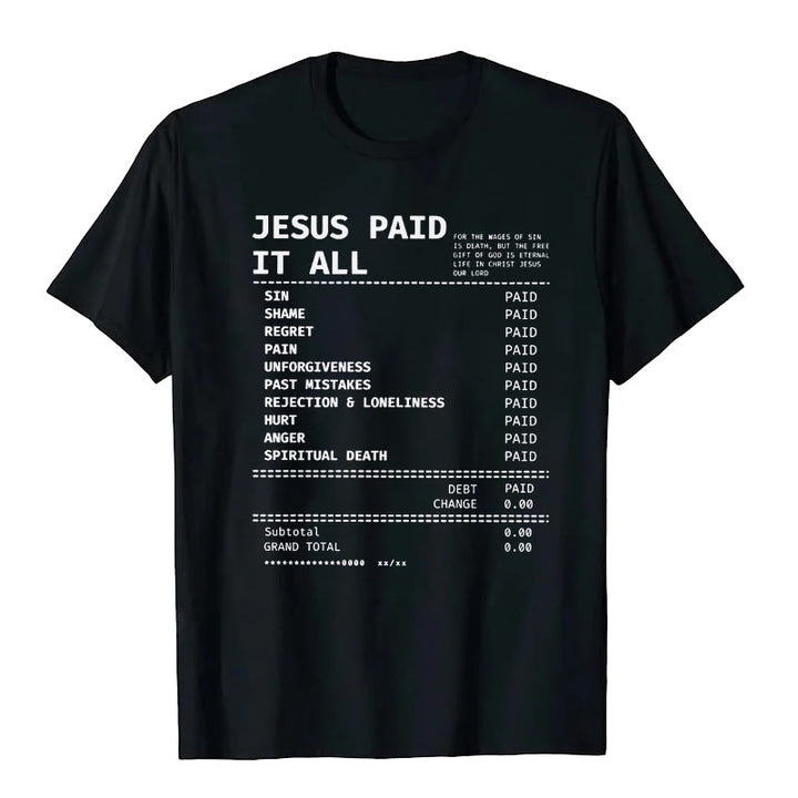 T-shirt Christianartworkshop « Jésus a tout payé » - Noir - 2XL - image 2
